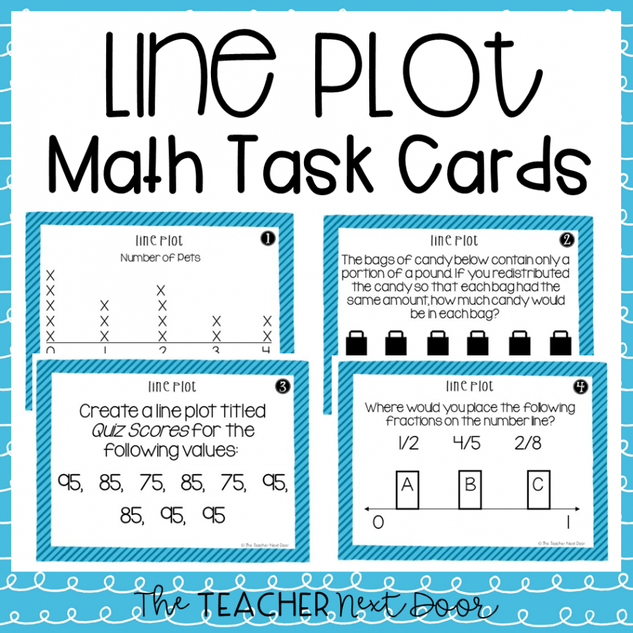 th Grade Line Plots With Fractions Task Cards - The Teacher Next Door