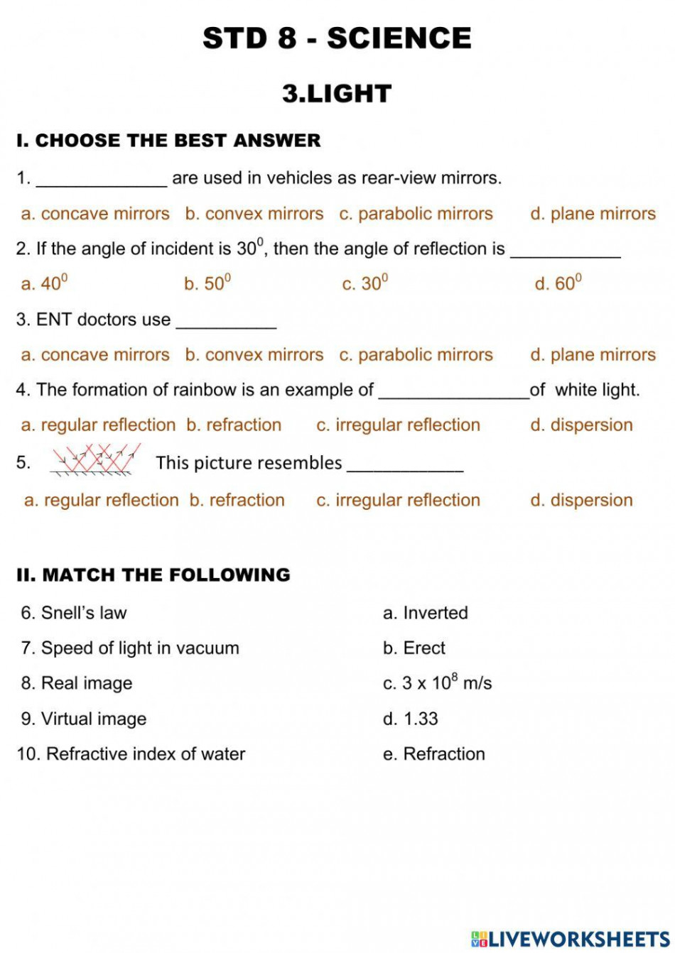 th Science online activity for Grade   Live Worksheets