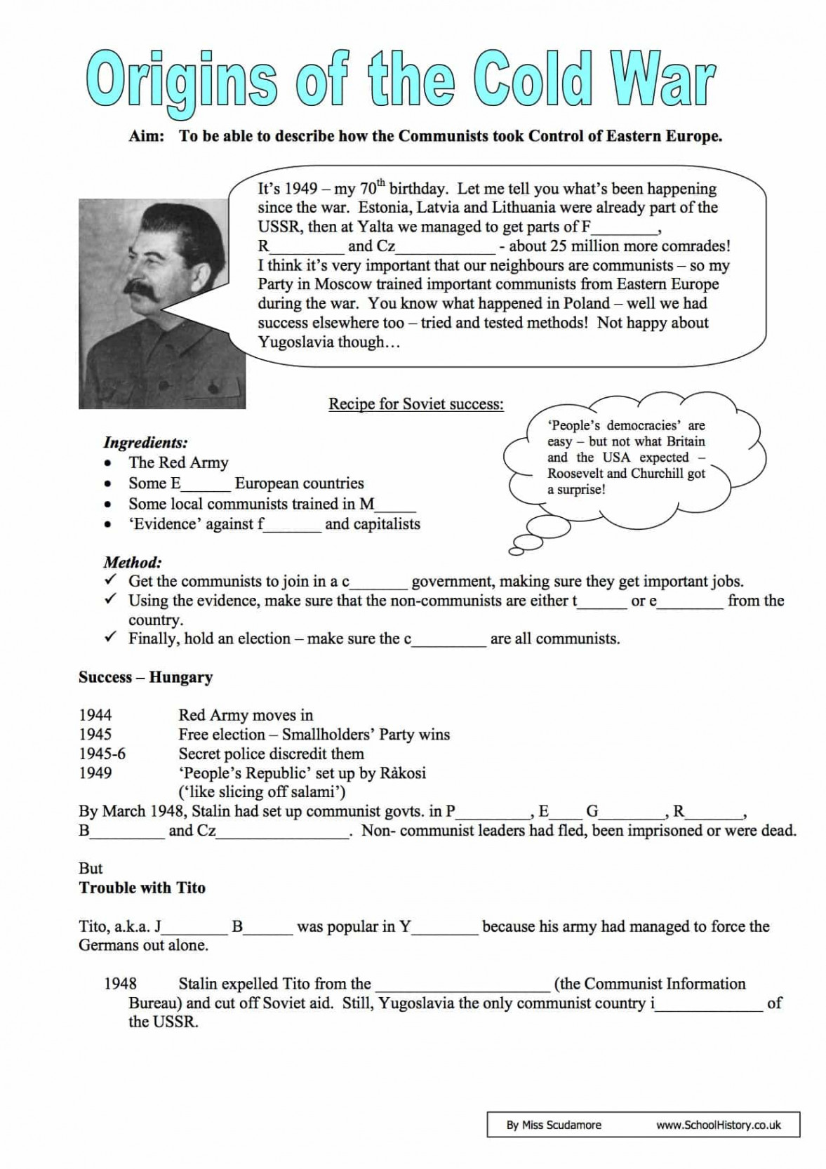 The Cold War Worksheets  KS & KS Lesson Plans & Resources