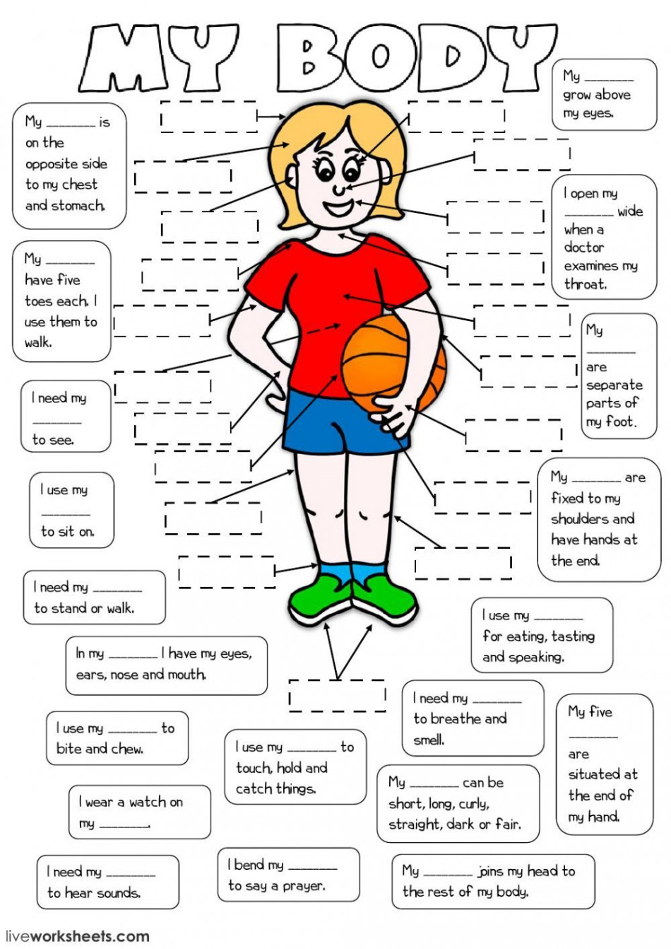 The parts of the body interactive and downloadable worksheet