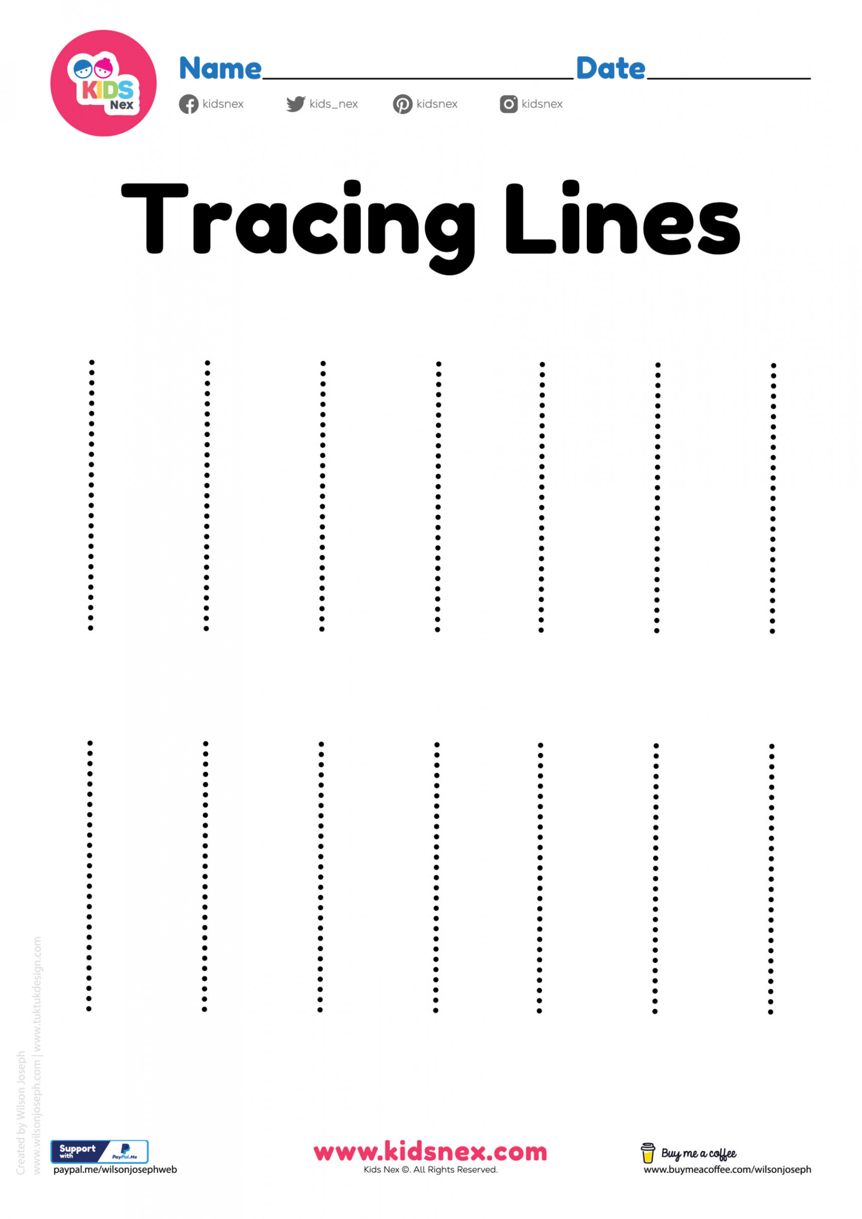 Tracing Lines Worksheet for Preschool - Free Printable PDF