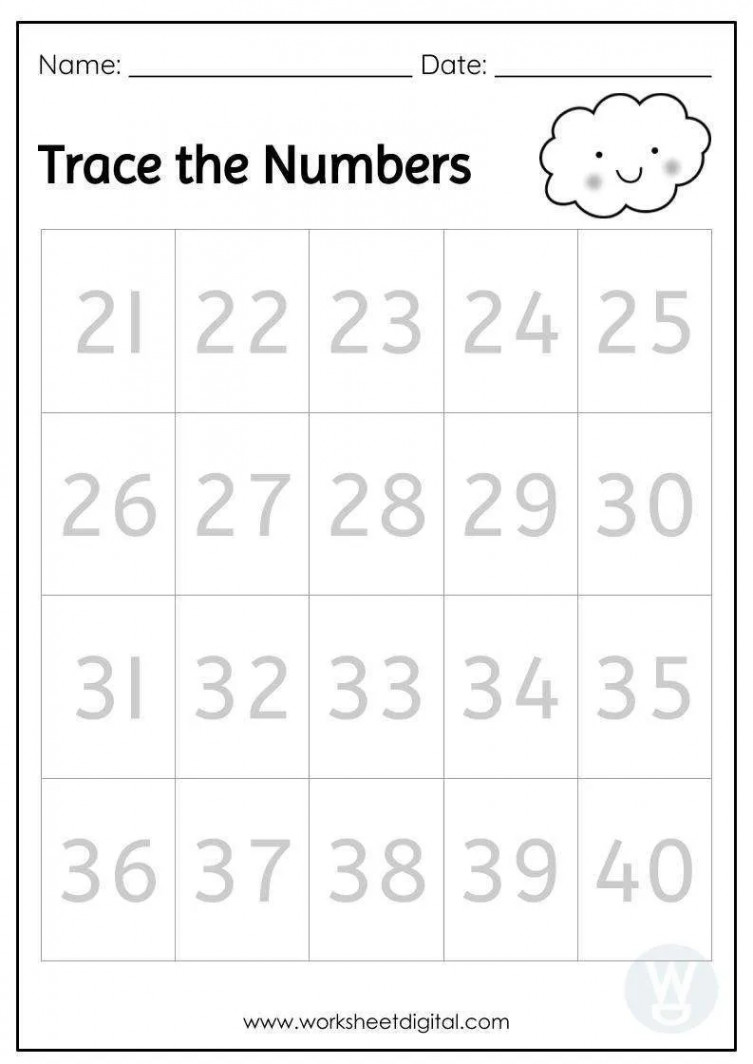 Tracing Number  -  - Worksheet Digital