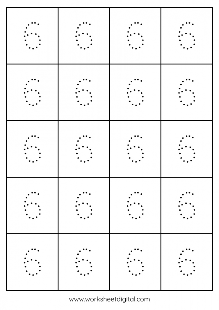 Tracing Number  - Worksheet Digital