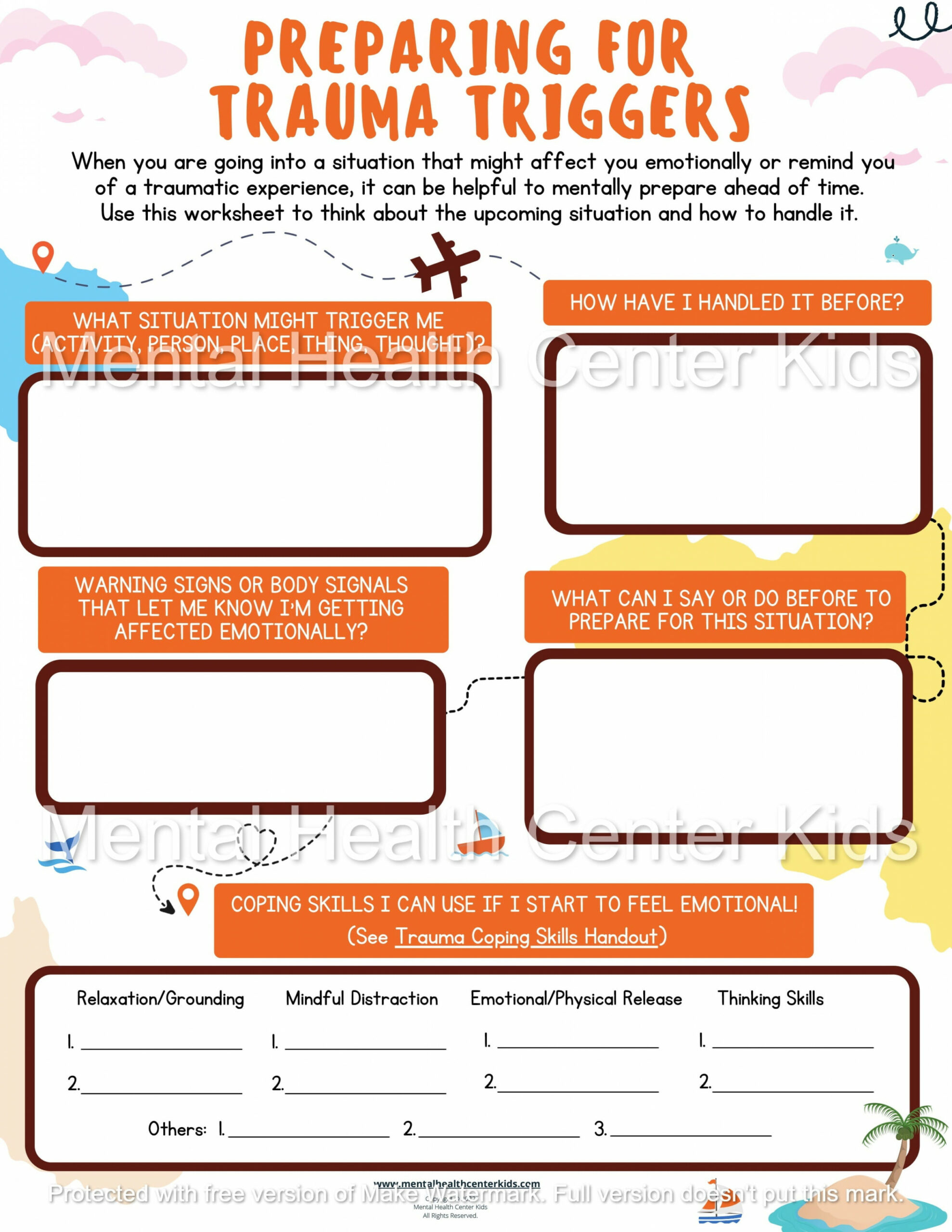 Trauma Triggers Worksheet