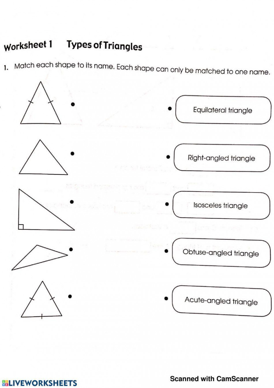 Types of triangle worksheet  Live Worksheets