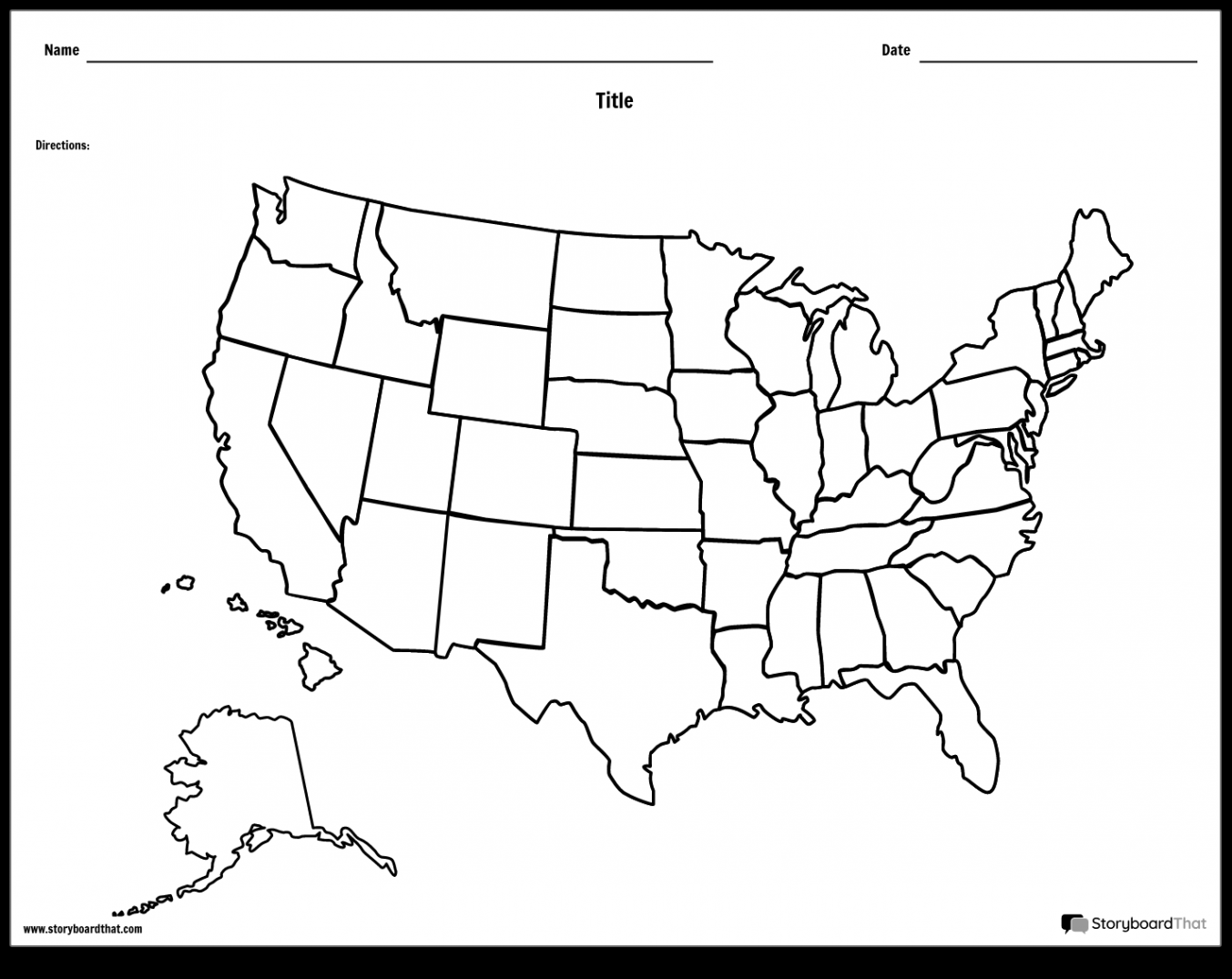 United States Map Storyboard von worksheet-templates