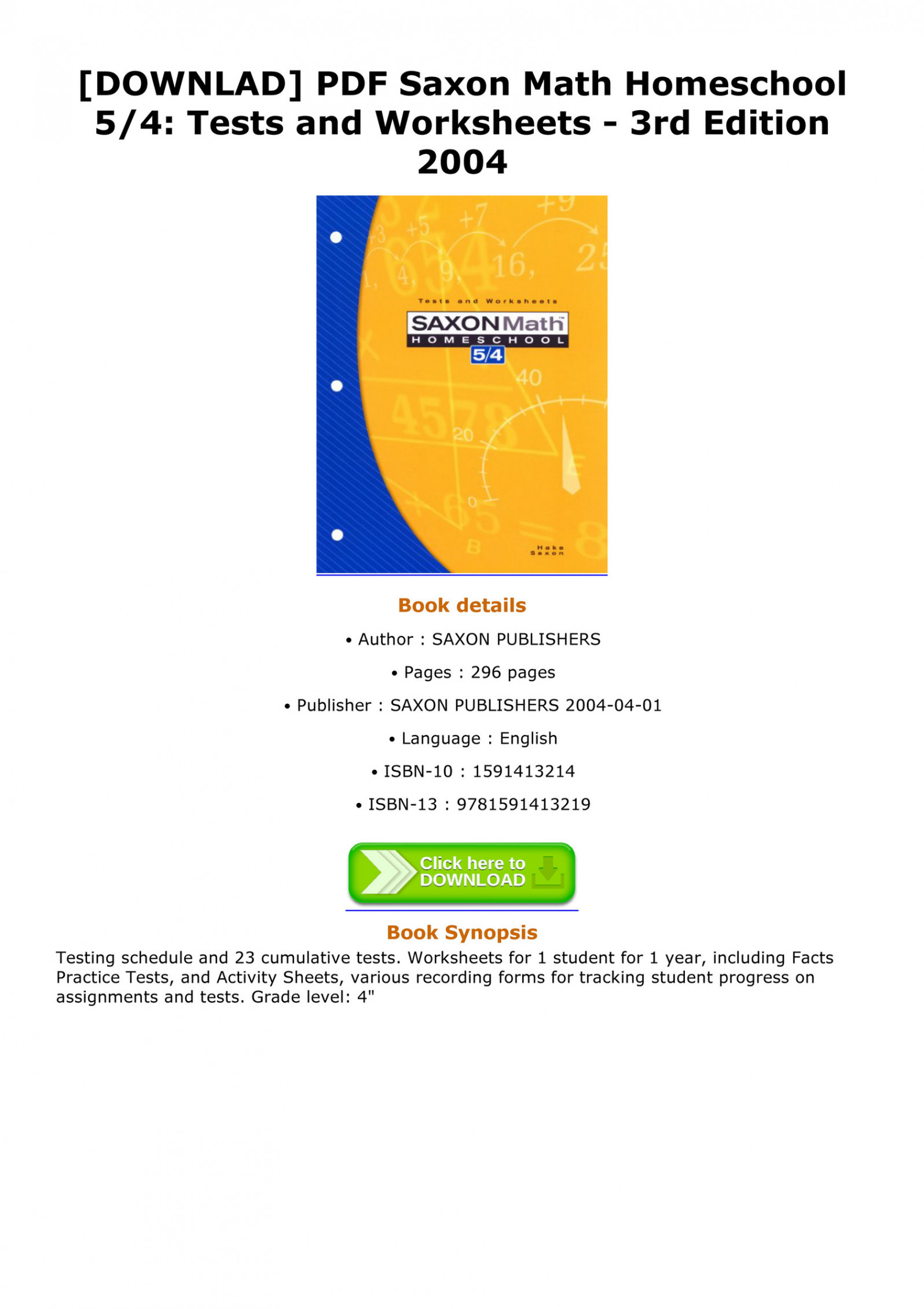 weyant - DOWNLAD PDF Saxon Math Homeschool   Tests and