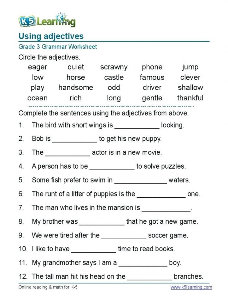 Worksheet English Grammar Worksheets For Grade  â€“ Worksheets