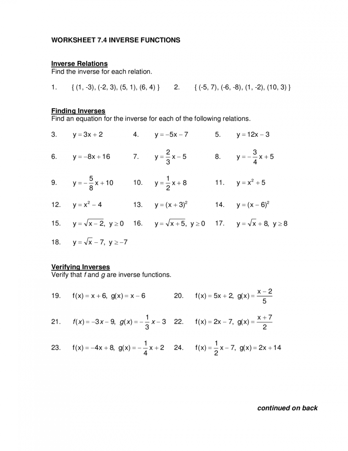 Worksheet