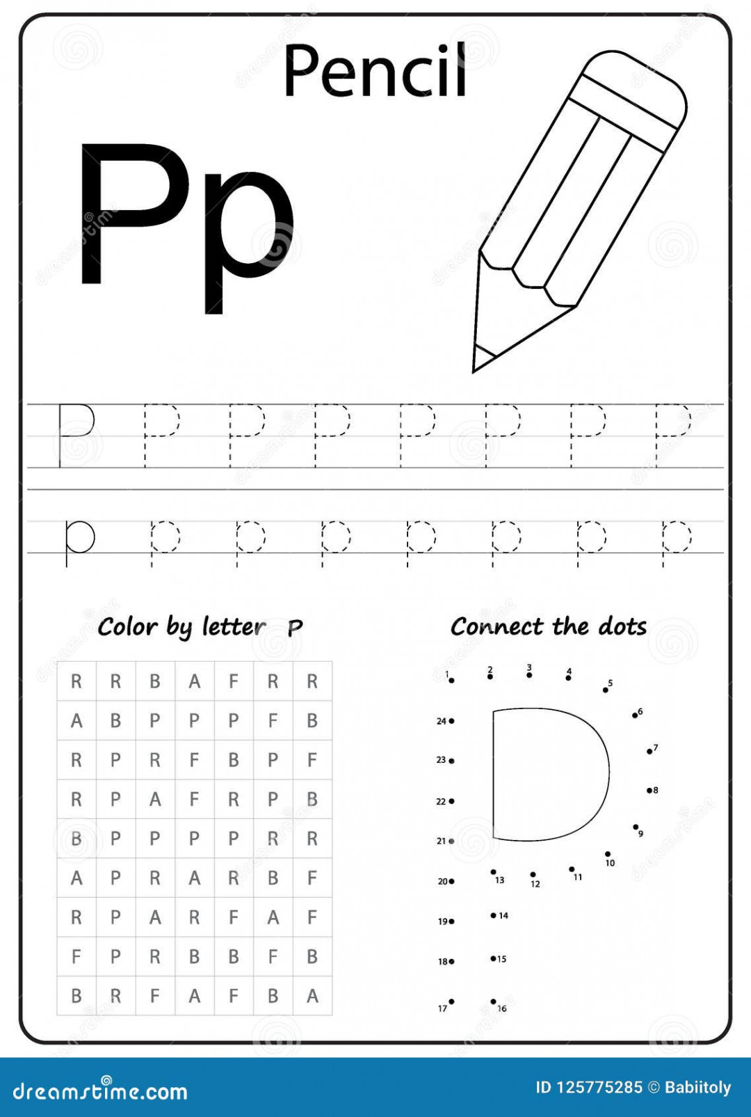 Writing Letter P. Worksheet