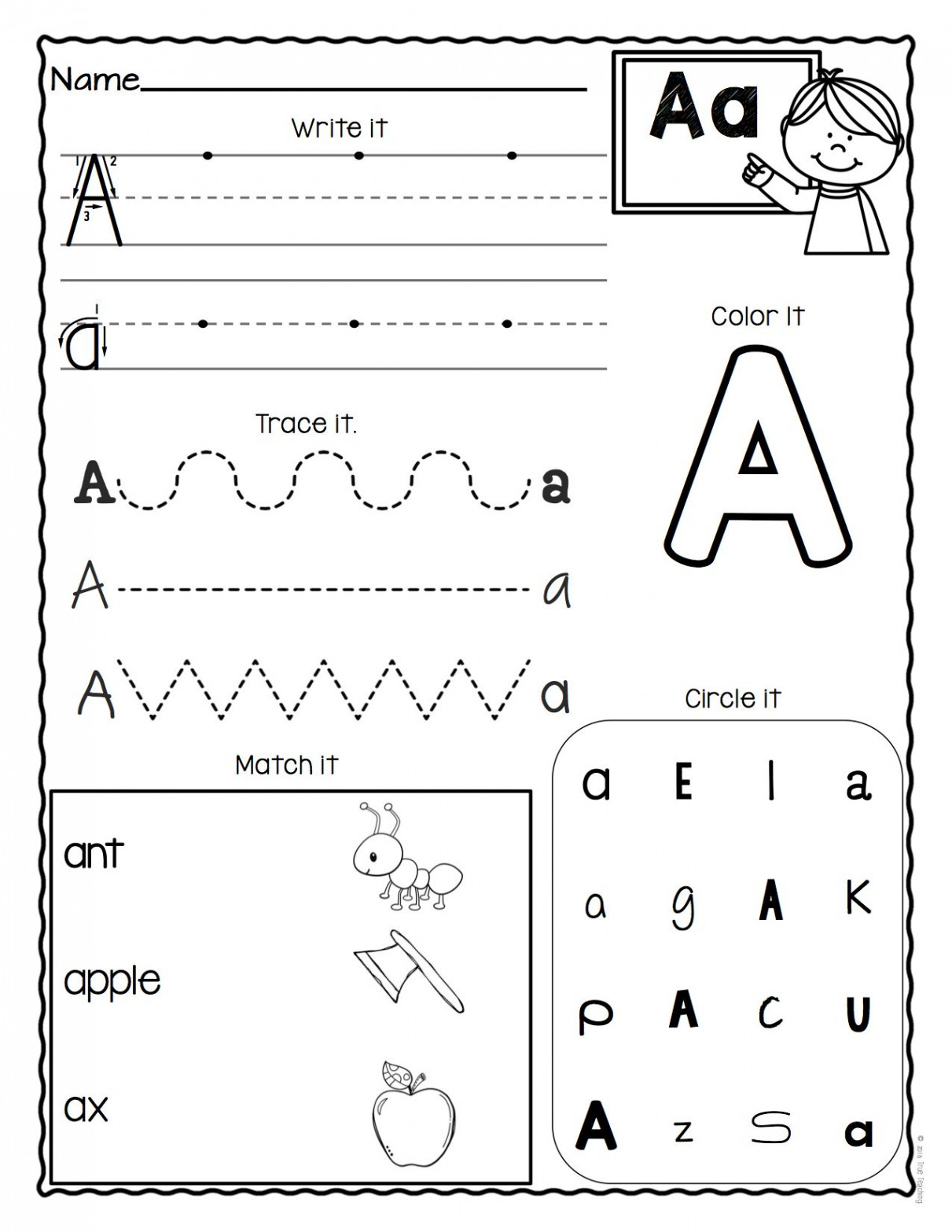 A-Z Letter Worksheets (Set )  Alphabet worksheets preschool