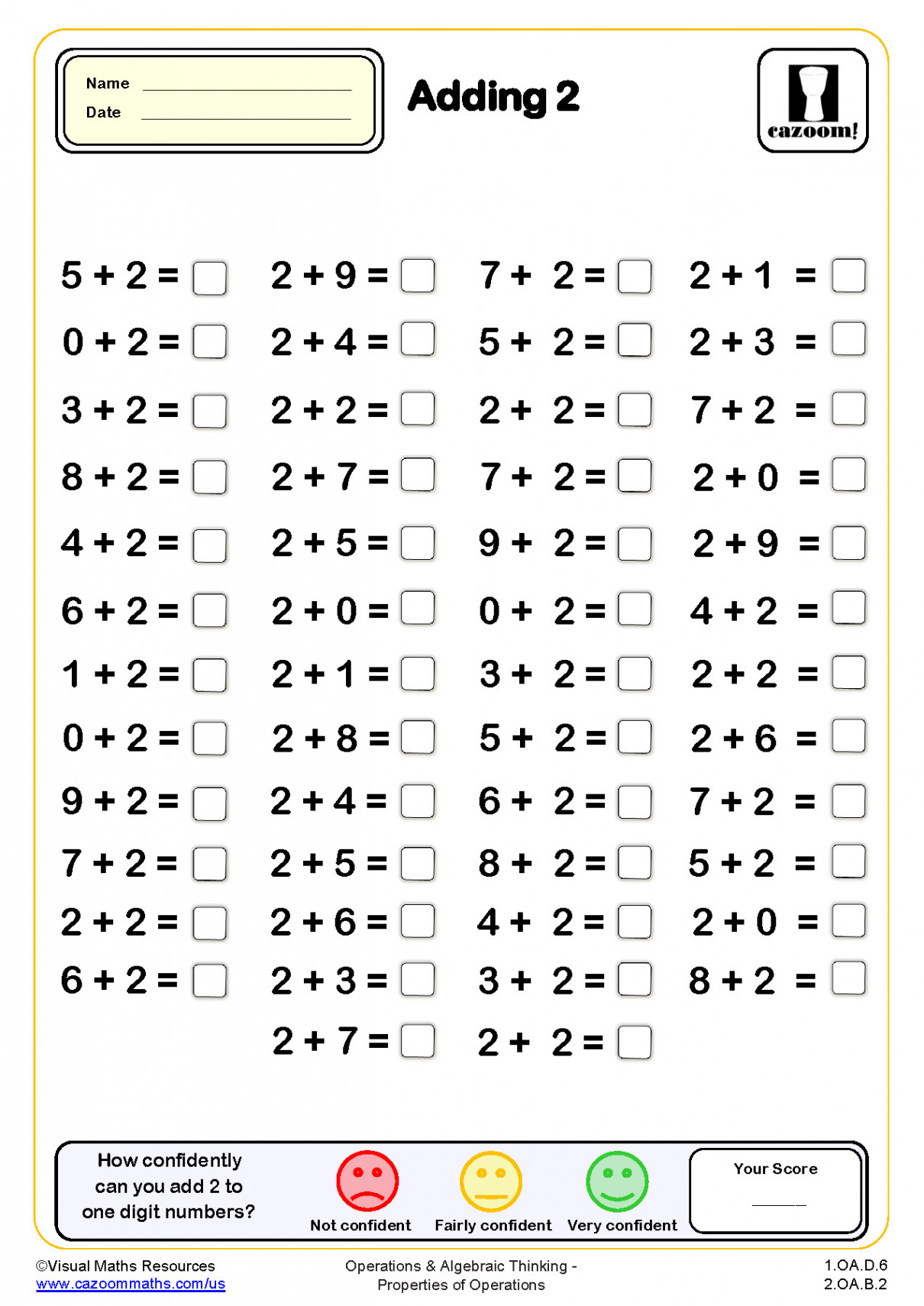 Adding  Drills Worksheet ( questions)  Grade  PDF Addition