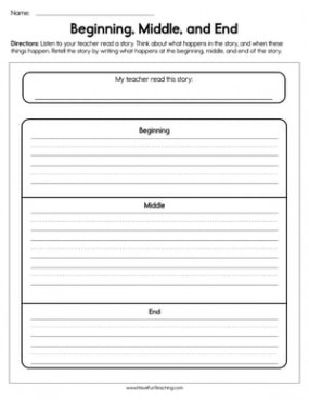 Beginning, Middle, and End Worksheet - Have Fun Teaching