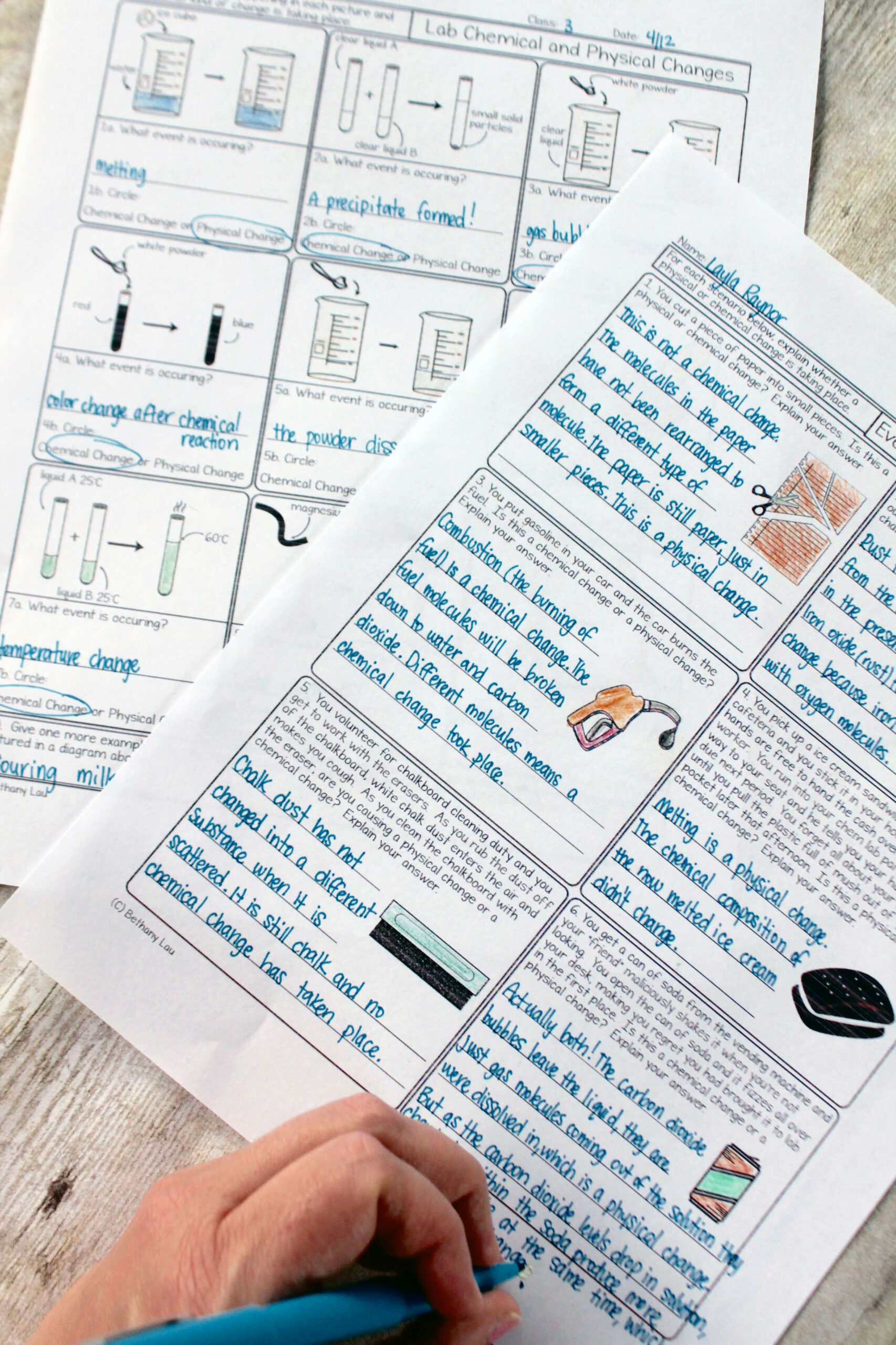 Chemical and Physical Changes Free Resources - Science and Math