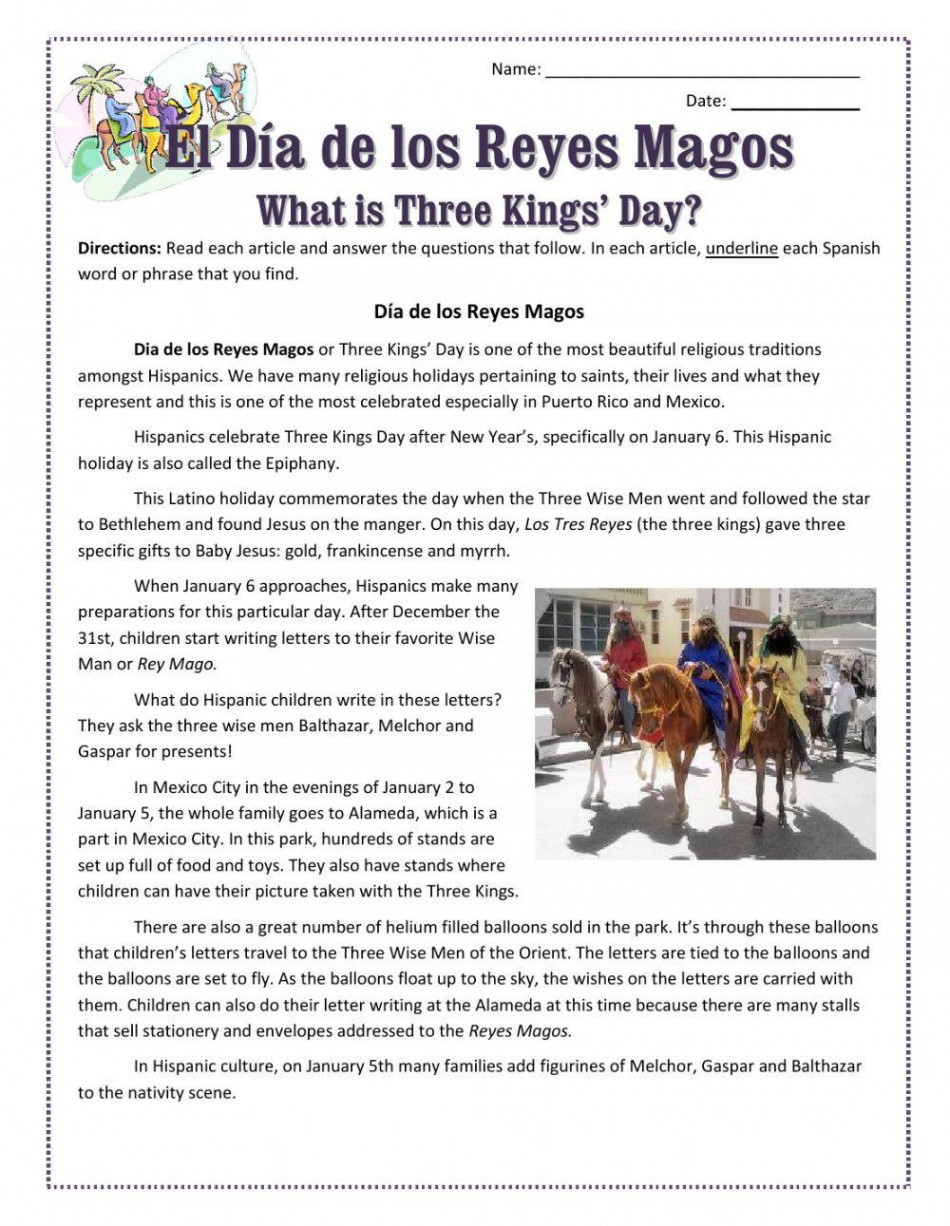 El Día de los Reyes Magos online exercise for  Live Worksheets