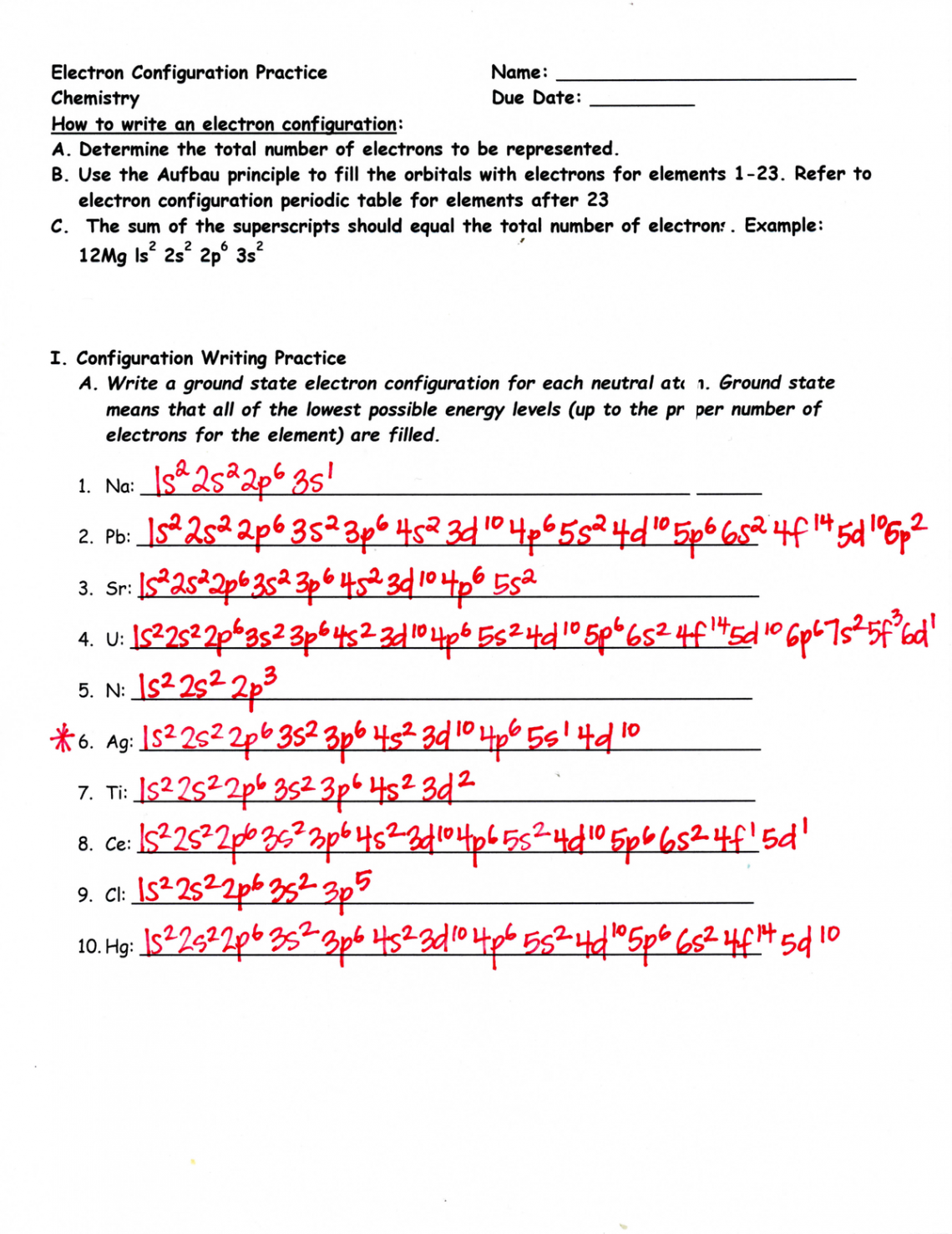 Electron configurations worksheet - Studocu