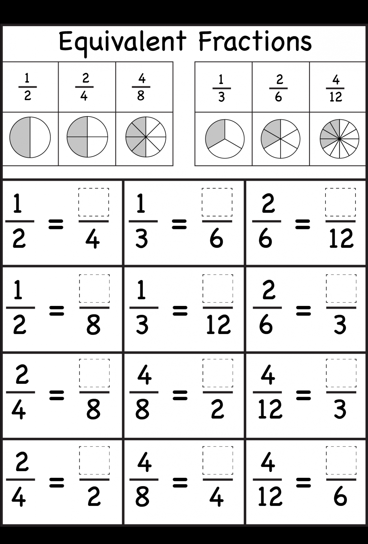 Fraction / FREE Printable Worksheets  Math fractions worksheets