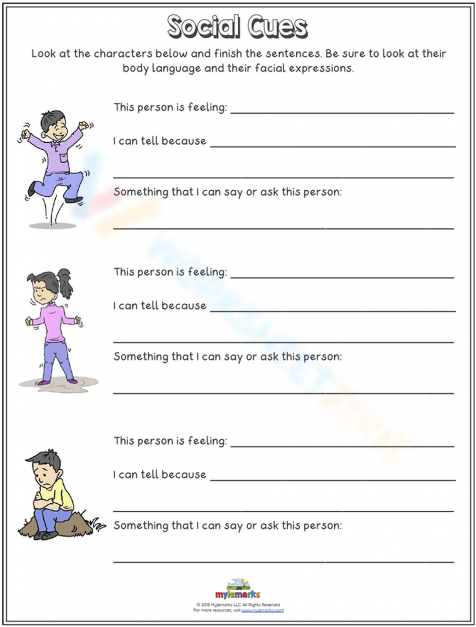 Free Collection of Social Skills Worksheets for Autism