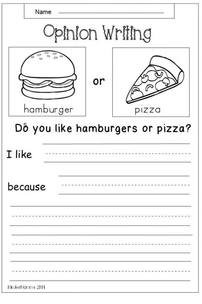 Free Opinion Writing Worksheet - kindermomma