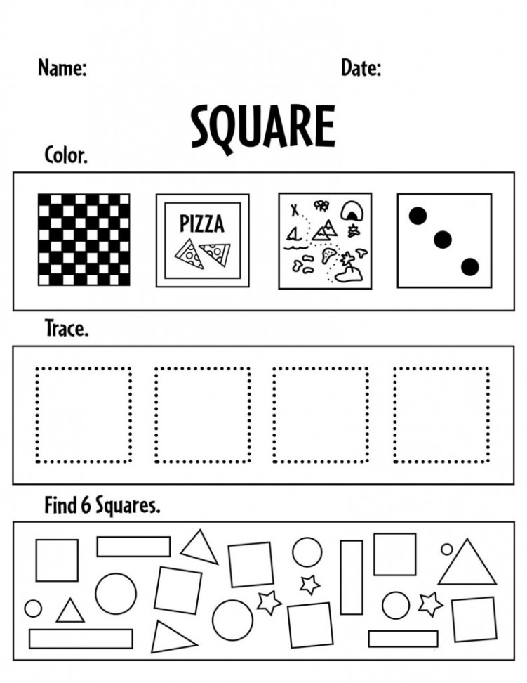 Free Square Worksheets for Preschool! ⋆ The Hollydog Blog