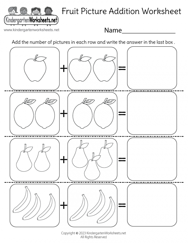 Fruit Picture Addition Worksheet - Free Printable, Digital, & PDF