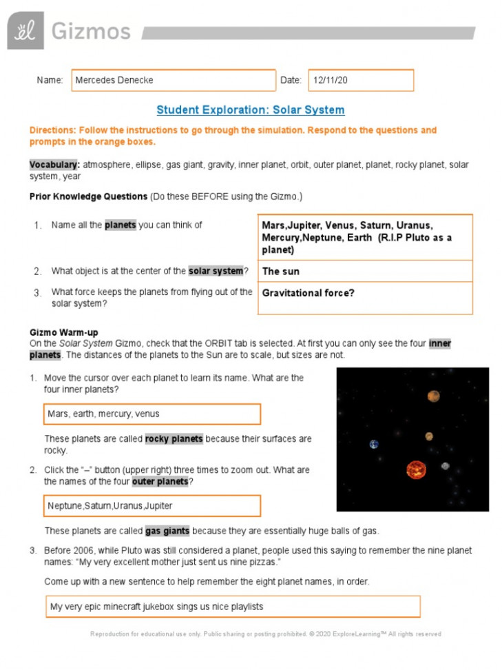 Gizmo - Solar System  PDF  Planets  Solar System