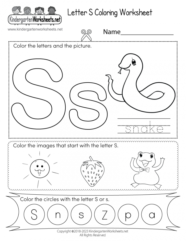 Letter S Coloring Worksheet - Free Printable, Digital, & PDF