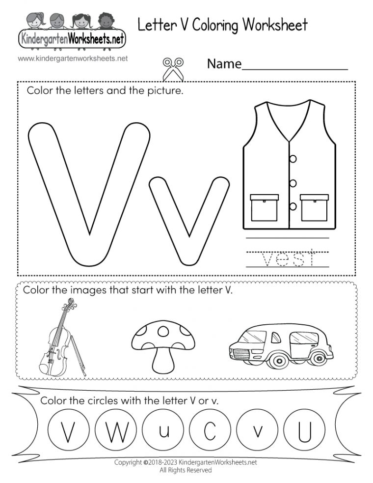 Letter V Coloring Worksheet - Free Printable, Digital, & PDF