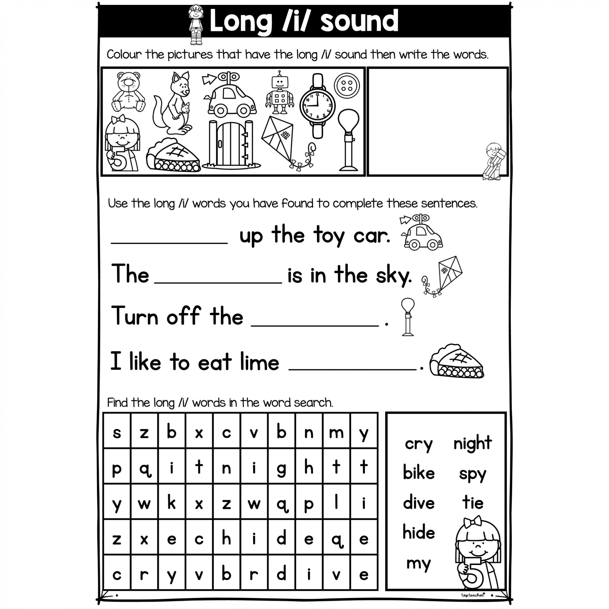 Long /i/ Worksheet - Top Teacher