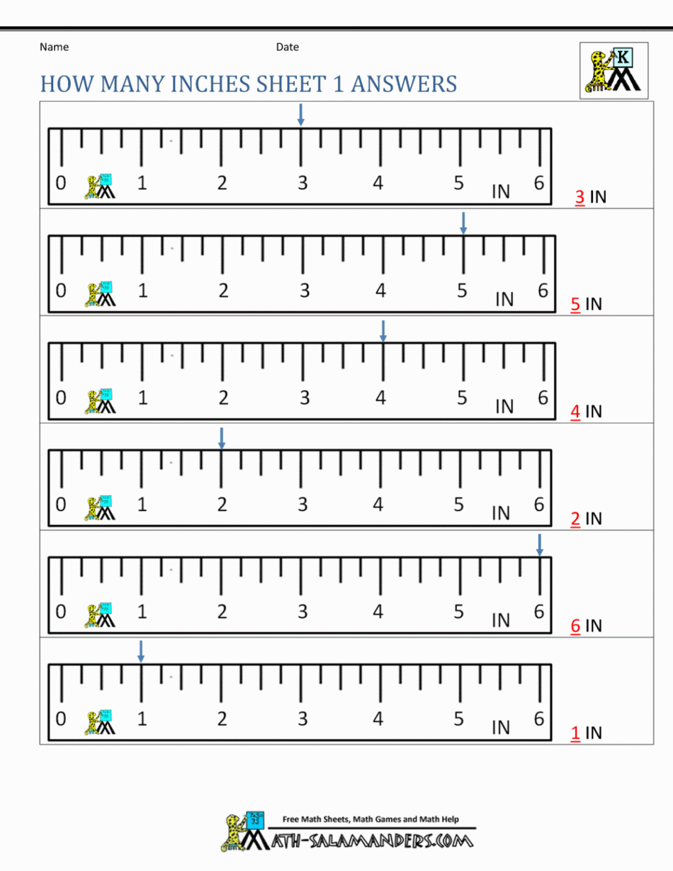 Measuring Length Worksheets for Kindergarten