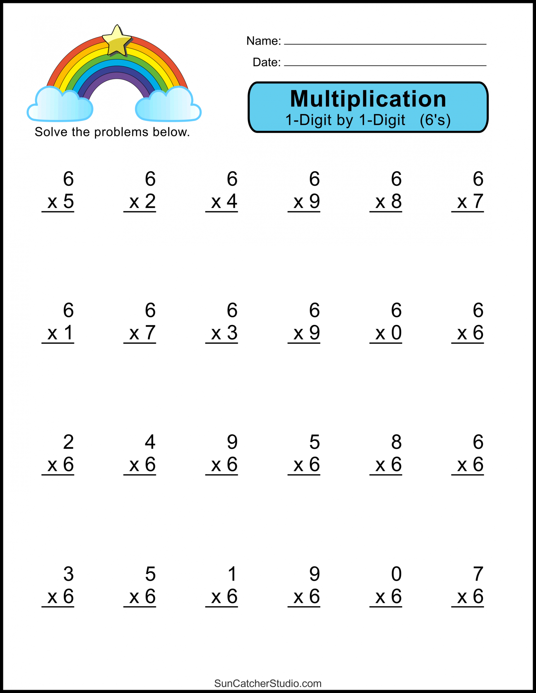 Multiplication Worksheets: (One-Digit Math Drills) – DIY Projects