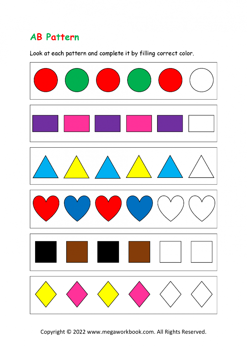 Patterns For Preschool - Patterns For Kindergarten - Pattern