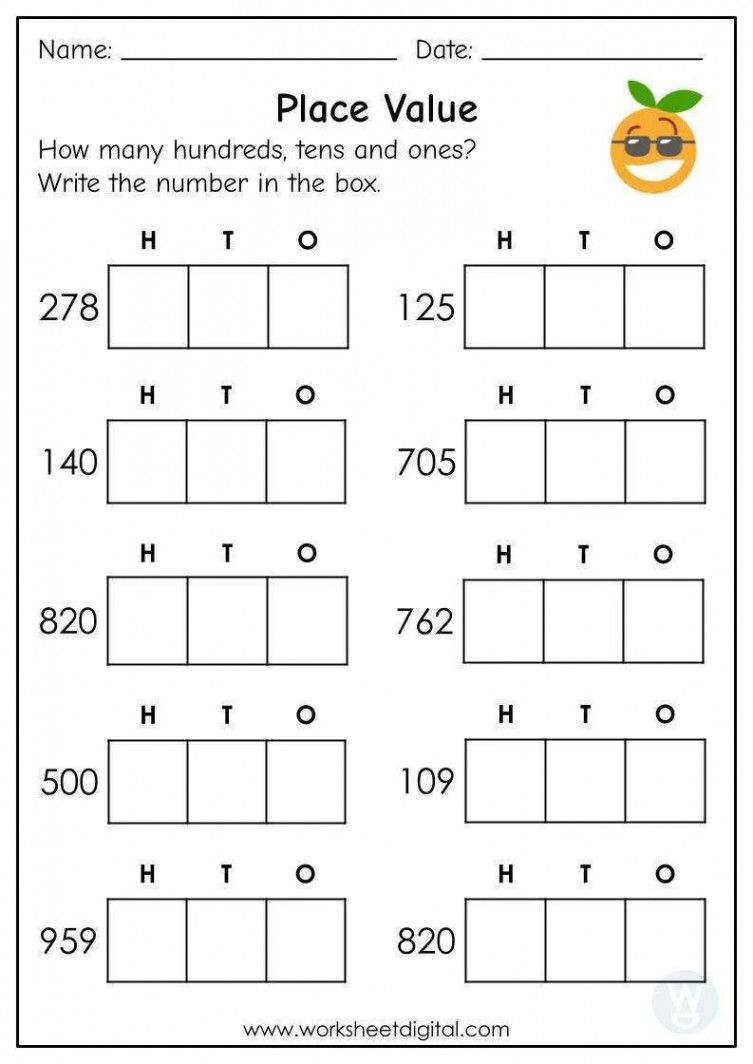 Place Value How Many Hundreds Tens and Ones - Worksheet Digital