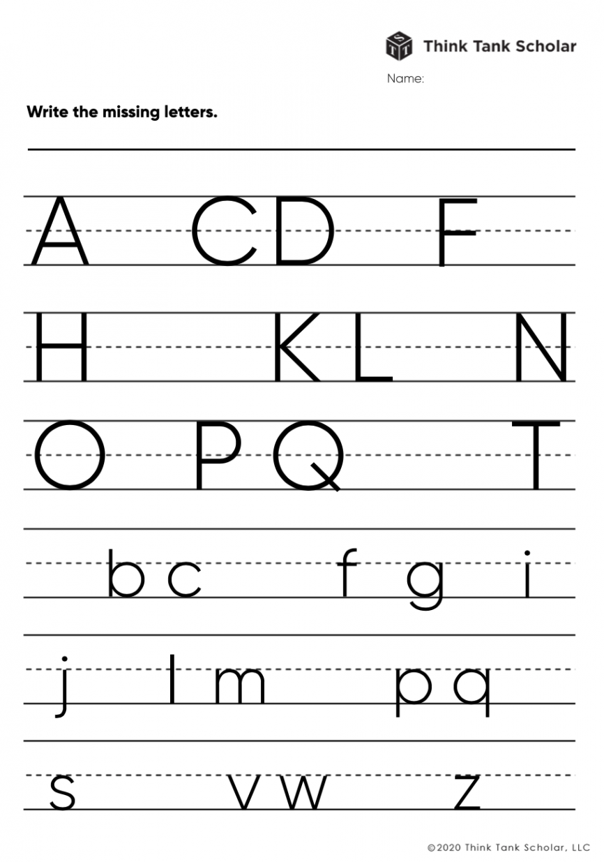 Preschool Worksheets Printable PDF Free - Think Tank Scholar