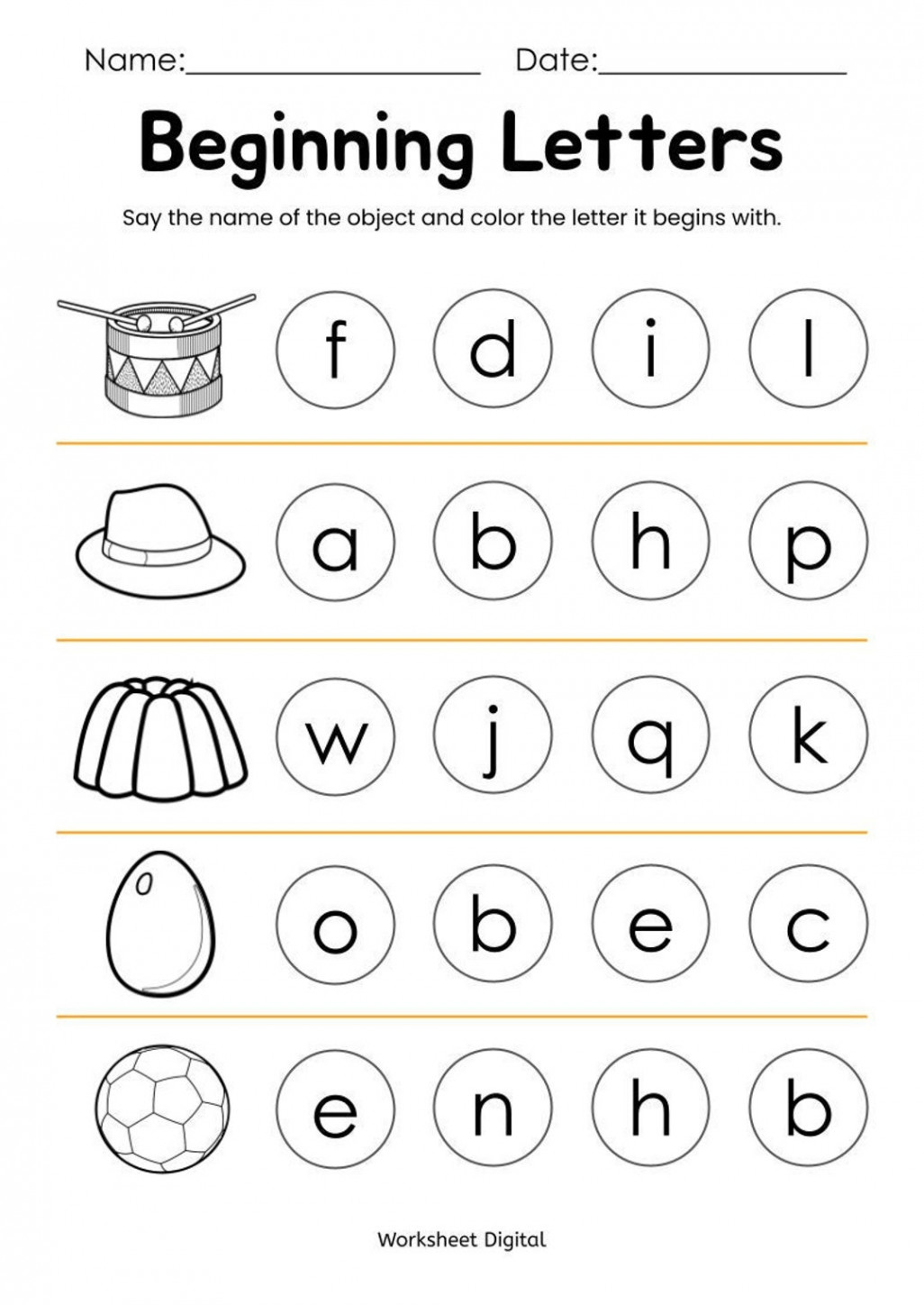 Printable Beginning Letters Worksheets for Kindergarten Preschool  Homeschool, Educational Printables - Etsy Sweden