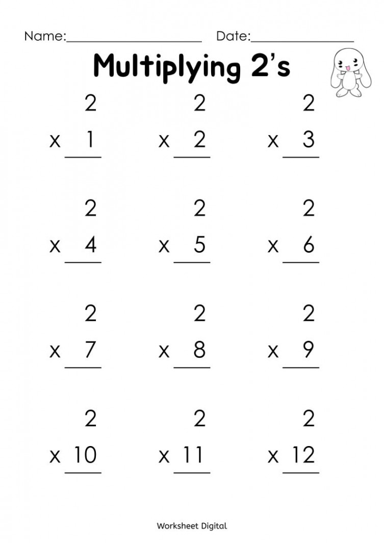 Printable Multiplication, Multiplying Worksheets, Numbers  2 for