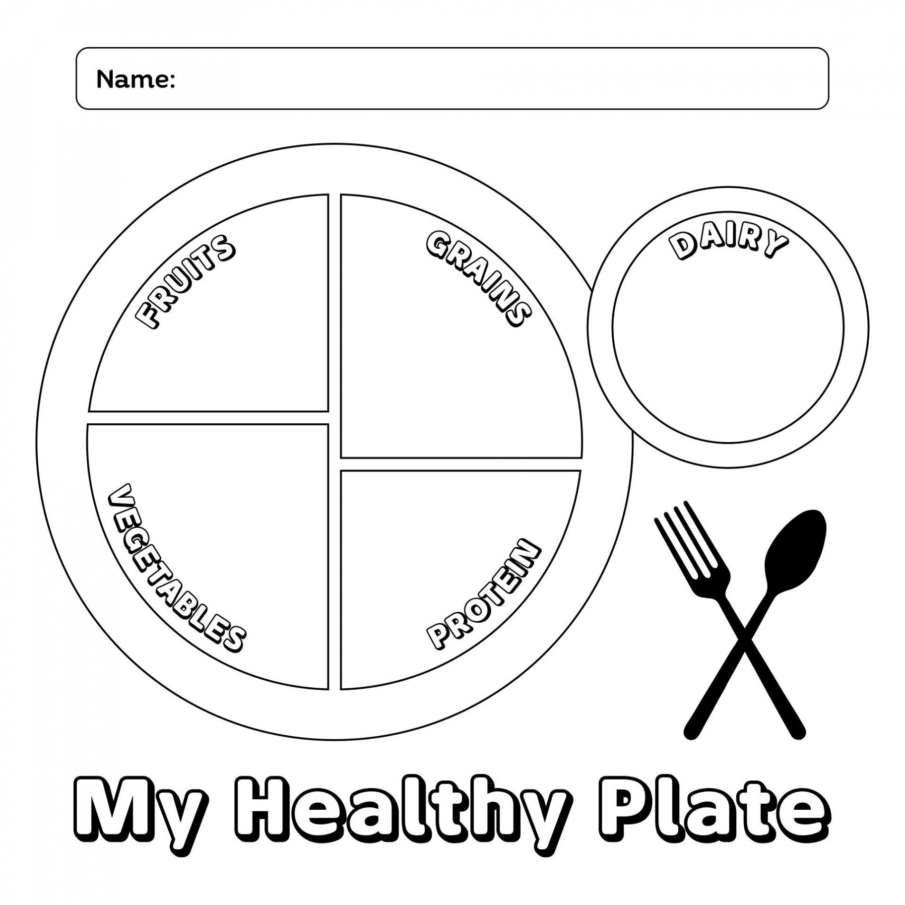 Printable My Plate Worksheet For Health Template  Healthy plate