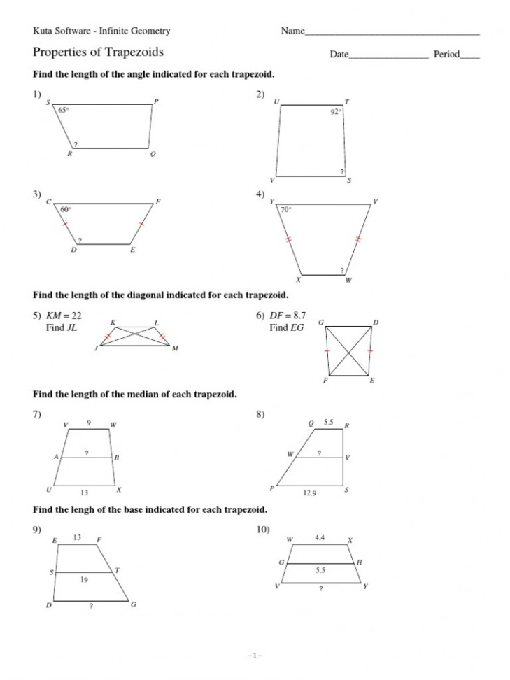 -Properties of Trapezoids  PDF  Geometric Objects  Geometric