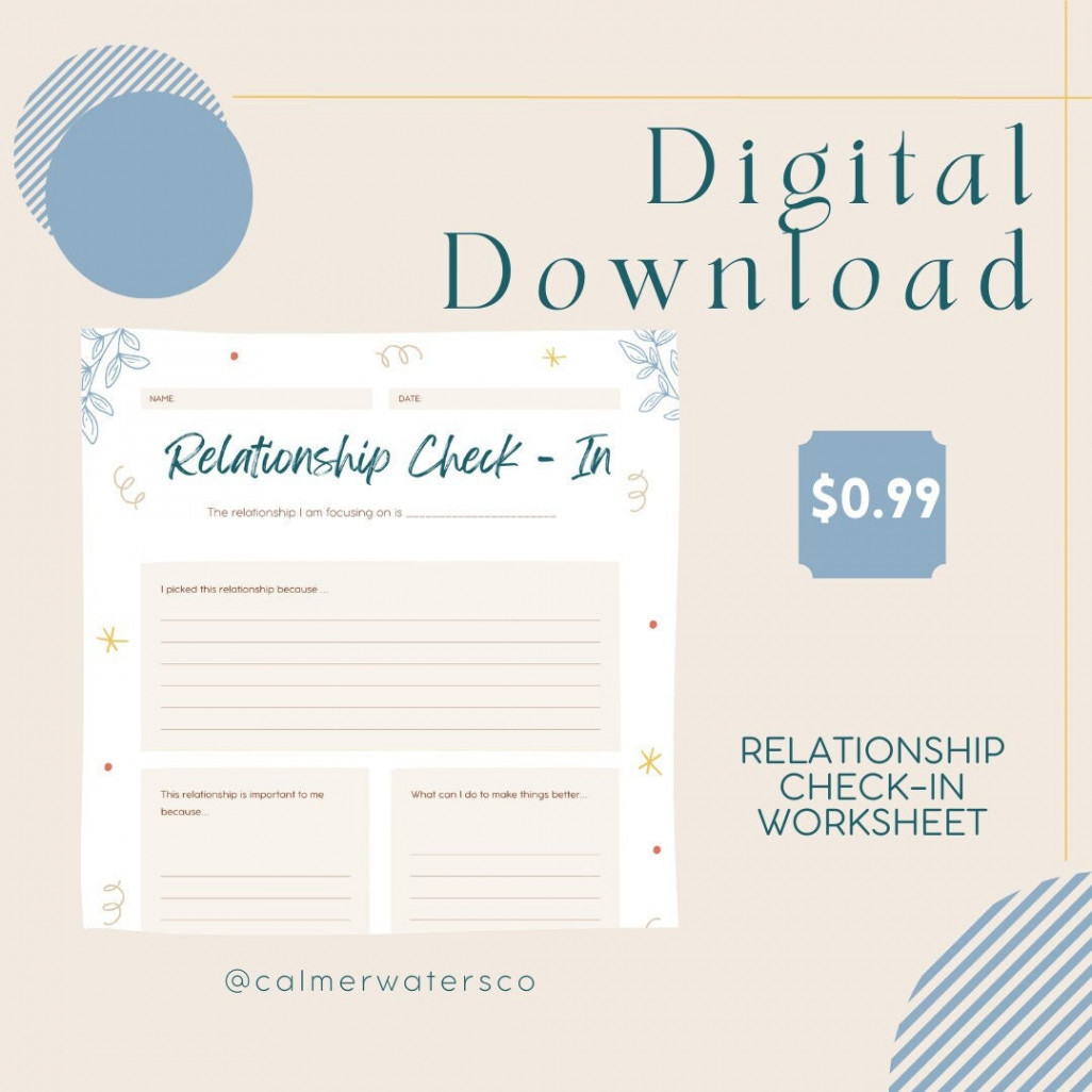 Relationship Check in Worksheet - Etsy