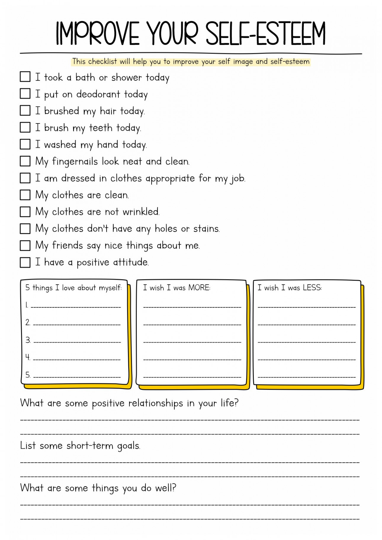 Self -Motivation Worksheet - Free PDF at worksheeto