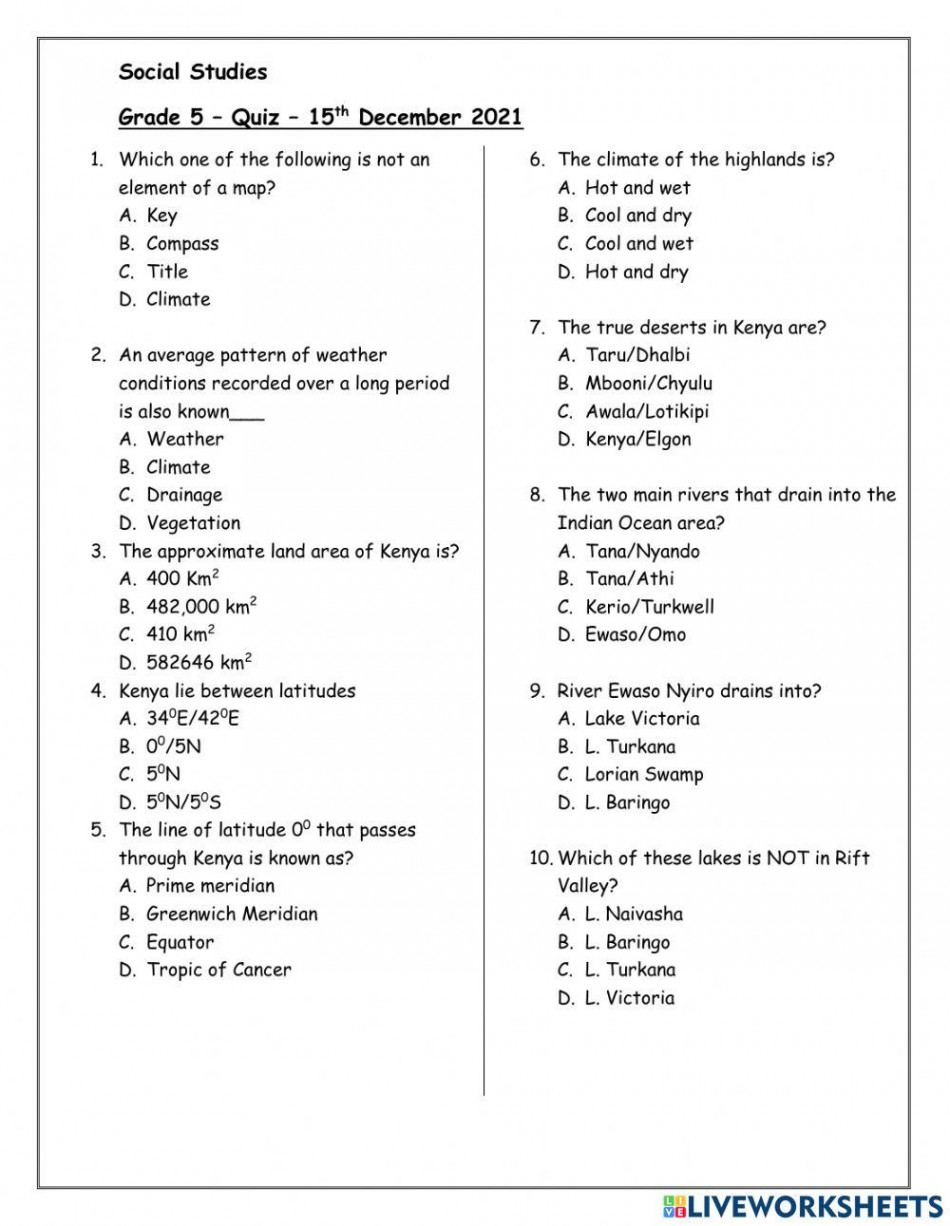 Social Studies online exercise for Grade   Live Worksheets