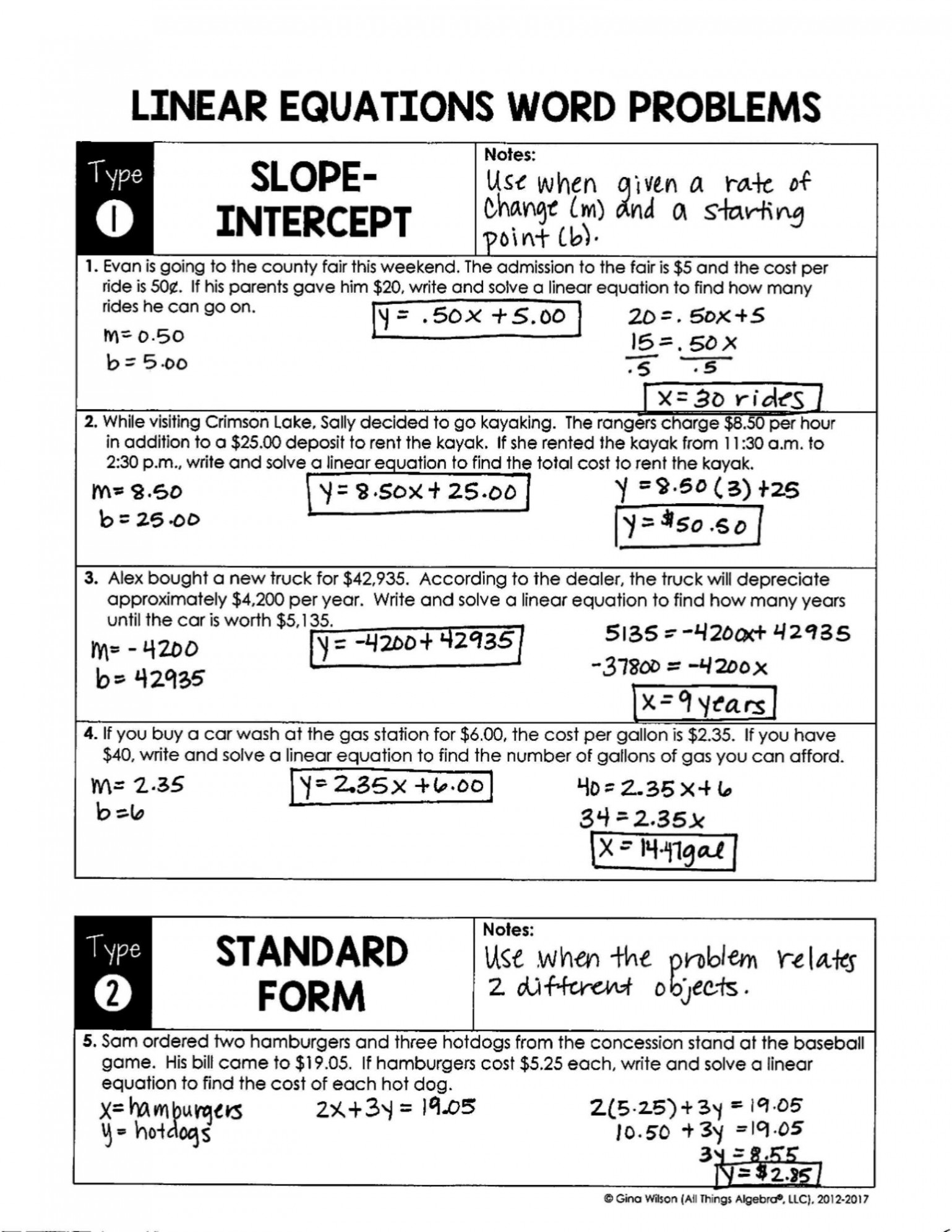 SOLUTION: Unit a linear equations updated october   pdf