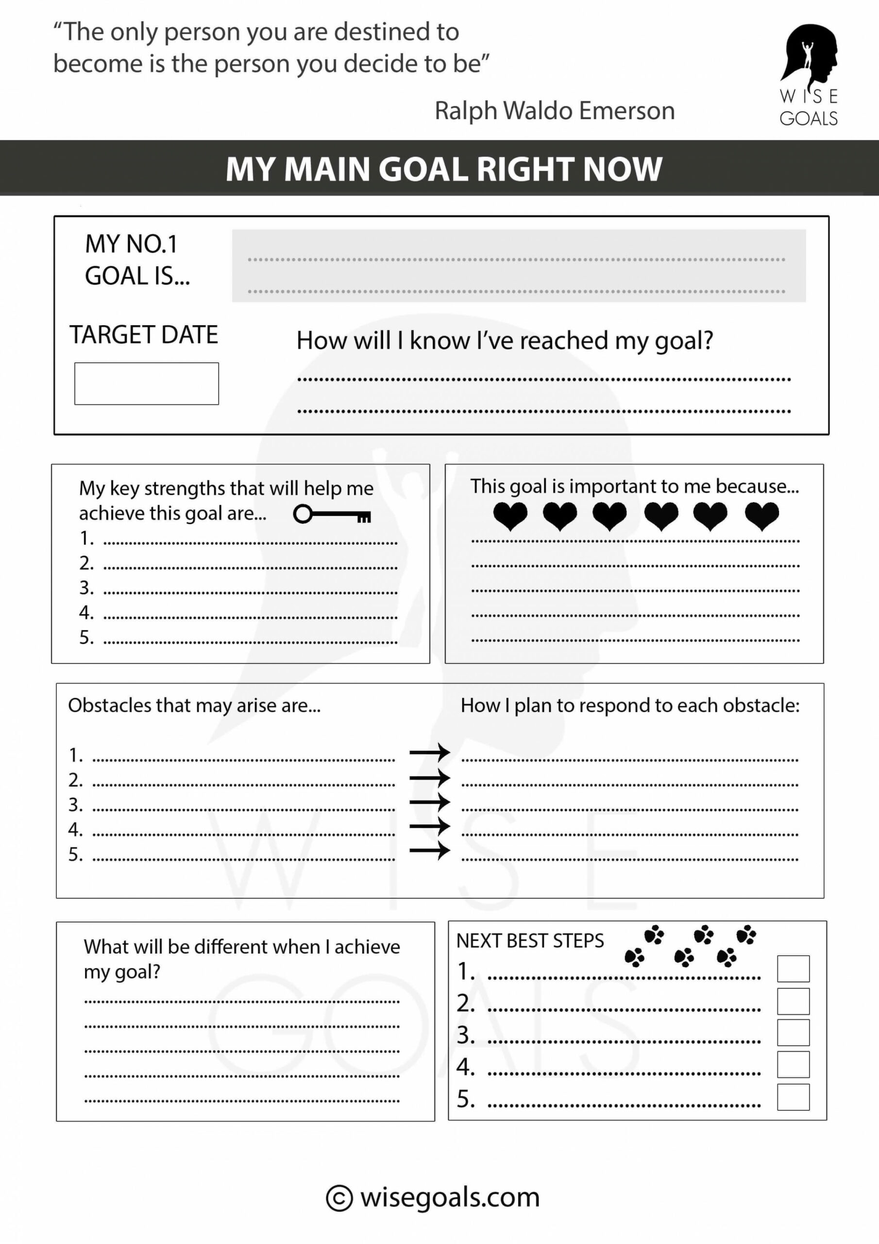 Stylish Goal Setting Worksheets To Print (PDF, FREE)