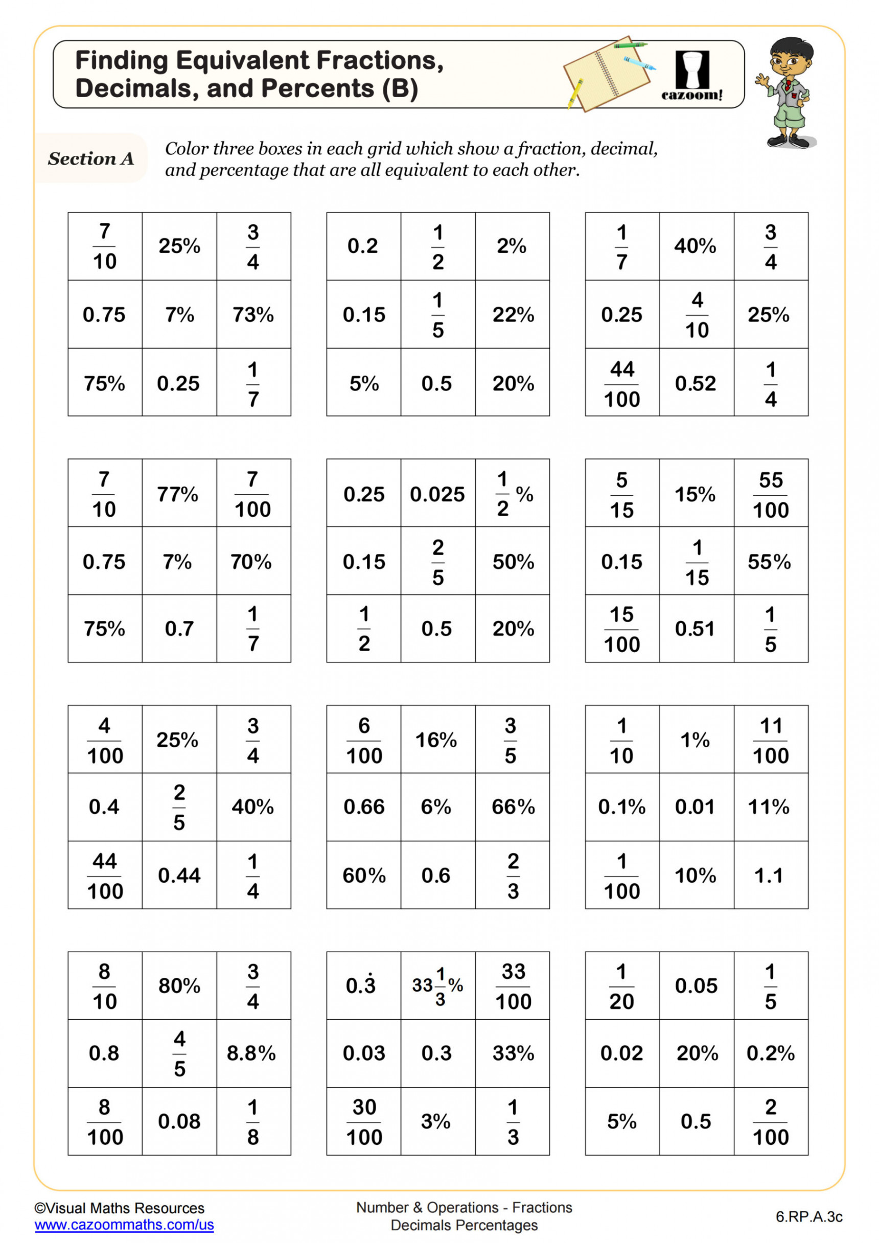 th Grade Math Worksheets  Printable PDF Worksheets