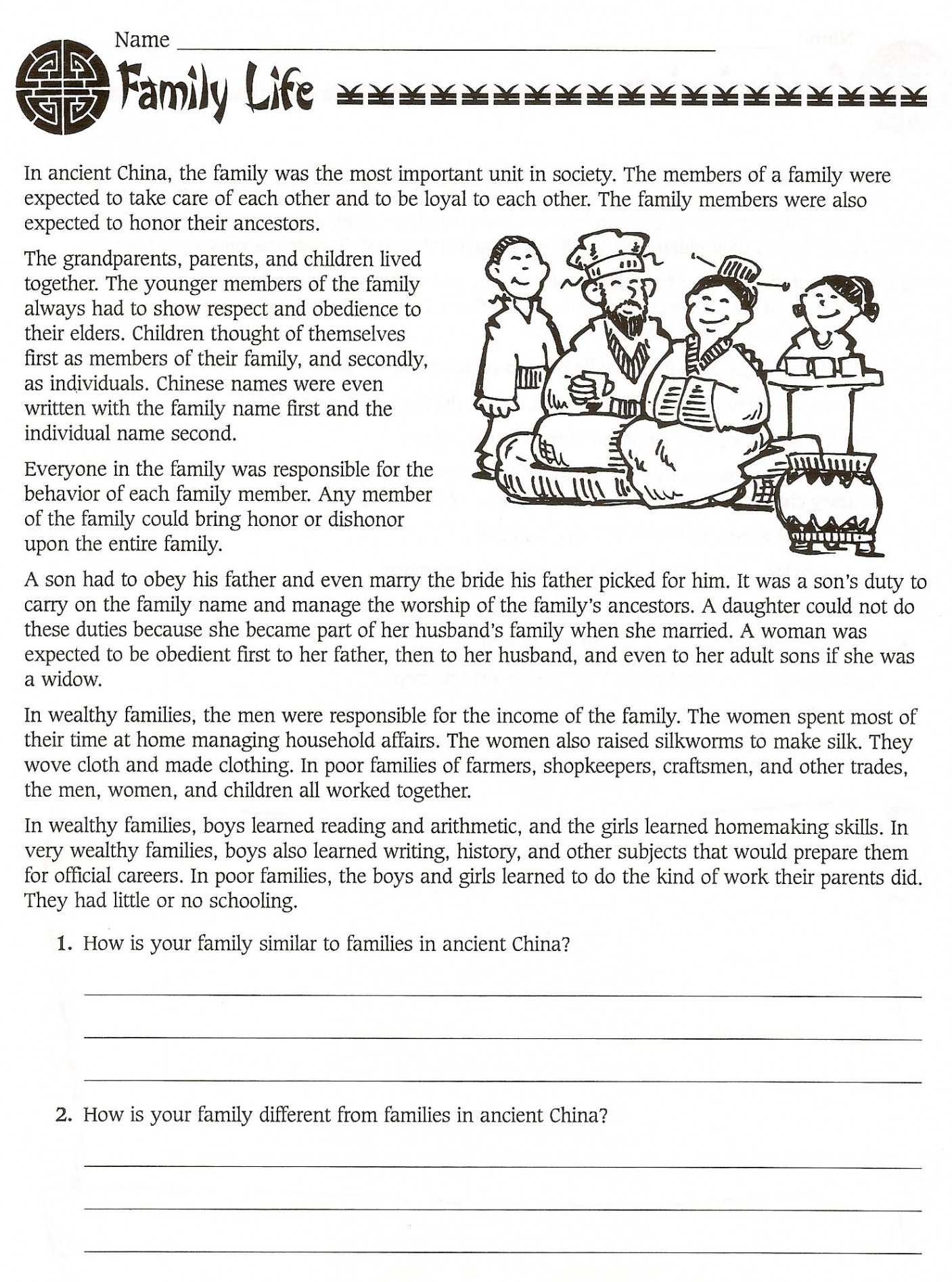 th Grade Social Studies Ancient China Worksheets - free