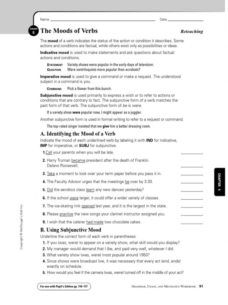 The Moods of Verbs  PDF  Human Communication  Grammatical