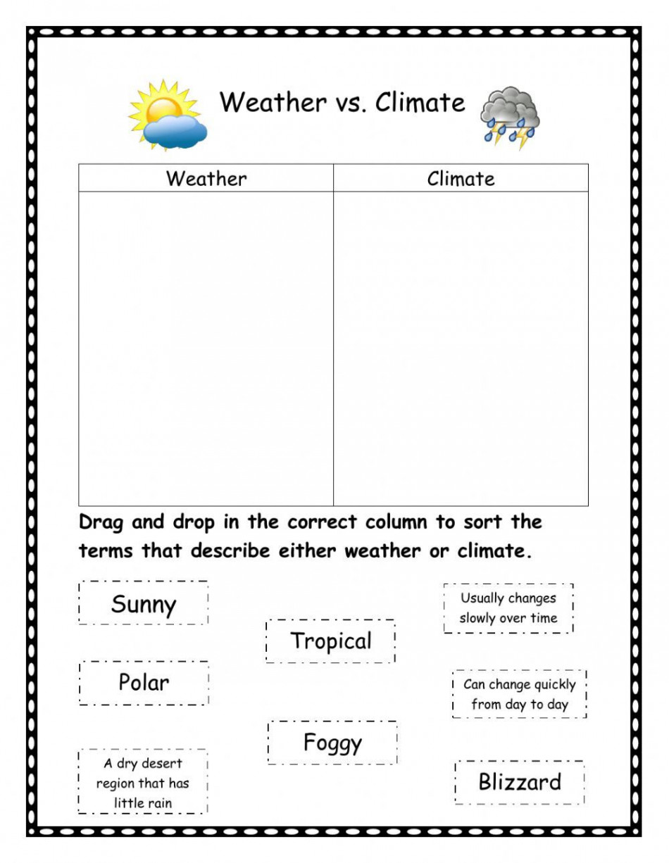 Weather Vs Climate Worksheet  Weather vs climate, Weather