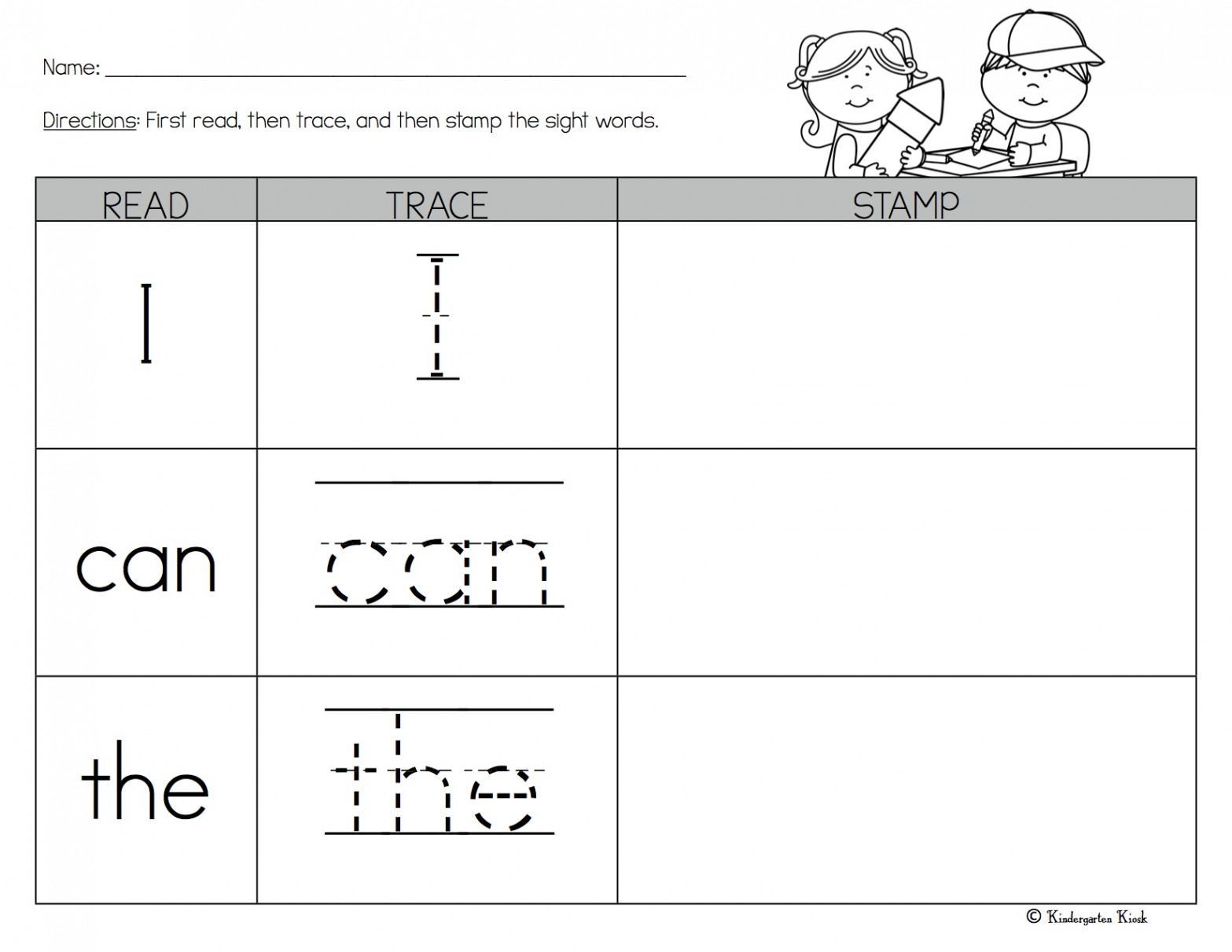 Wonders Kindergarten Sight Word Worksheets — Kindergarten Kiosk