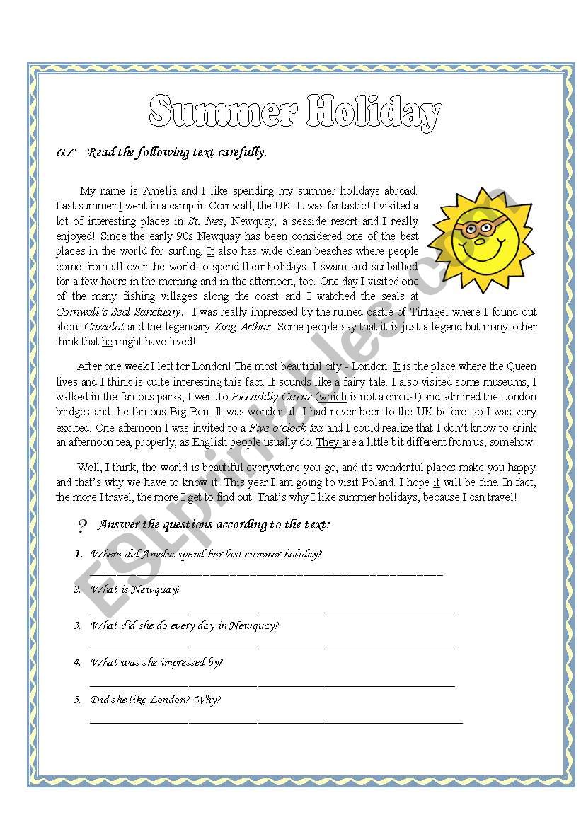 Best 45 My Summer Holidays Worksheets Ideas 13