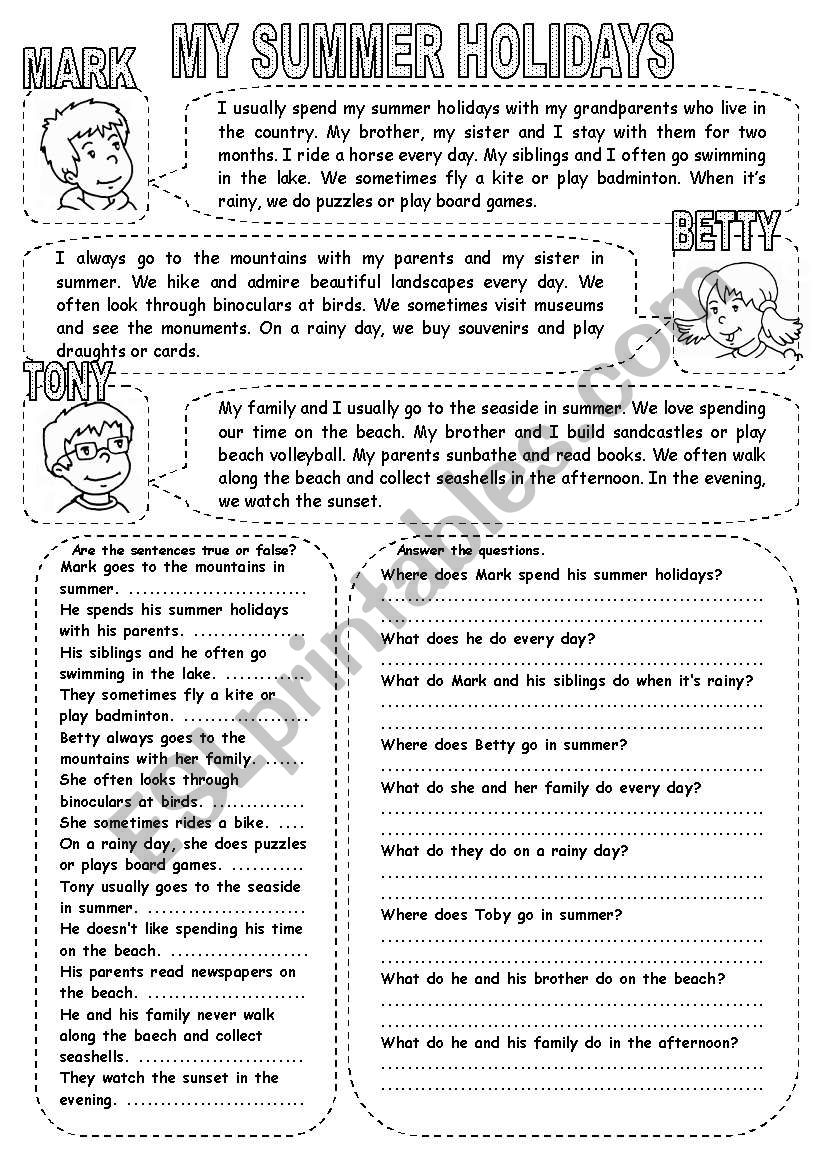 Best 45 My Summer Holidays Worksheets Ideas 15